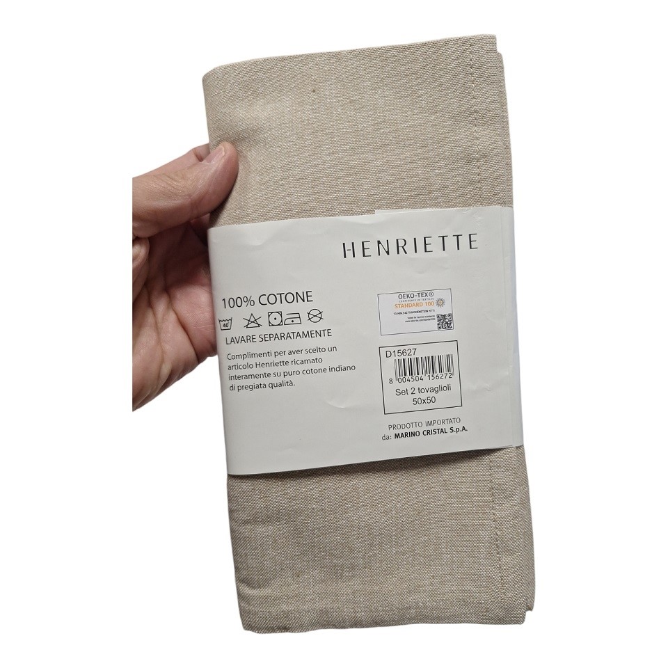 Acquista online Henriette cottage collection Ecru' set of 4 napkins 50x50 cm D15627 Henriette